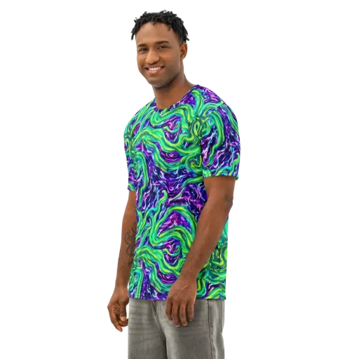 Cosmic Spill on a Men's Cotton Crew Neck T-Shirt