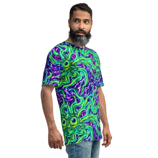 Cosmic Spill on a Men's Crew Neck T-Shirt
