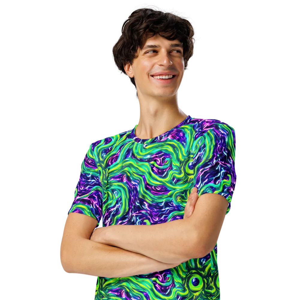 Cosmic Spill on Men's Crew Neck T-Shirt — Left Front
