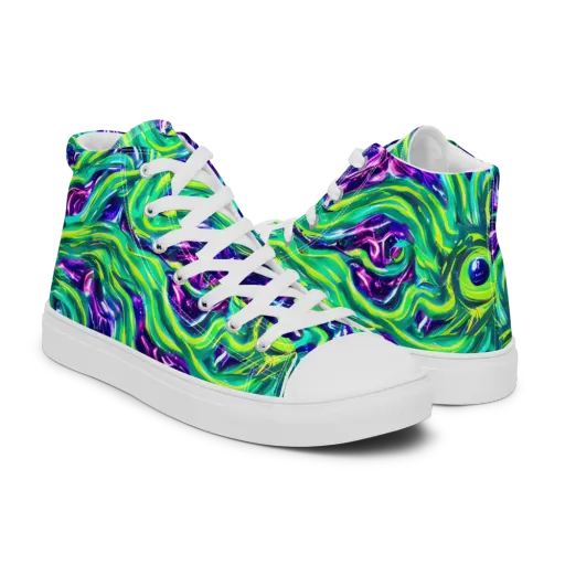 Cosmic Spill on a Men's High Top Canvas Shoes