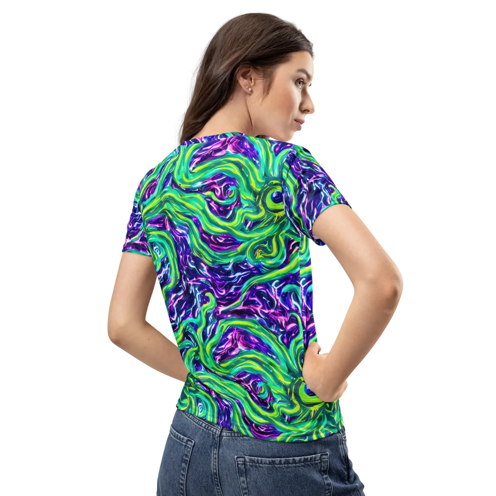 Cosmic Spill on Women's Crew Neck T-Shirt — Back