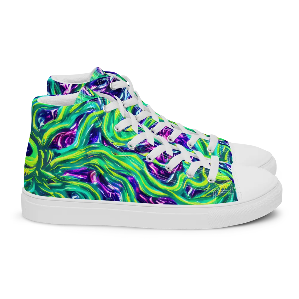 Cosmic Spill on Women's High Top Canvas Shoes — Right