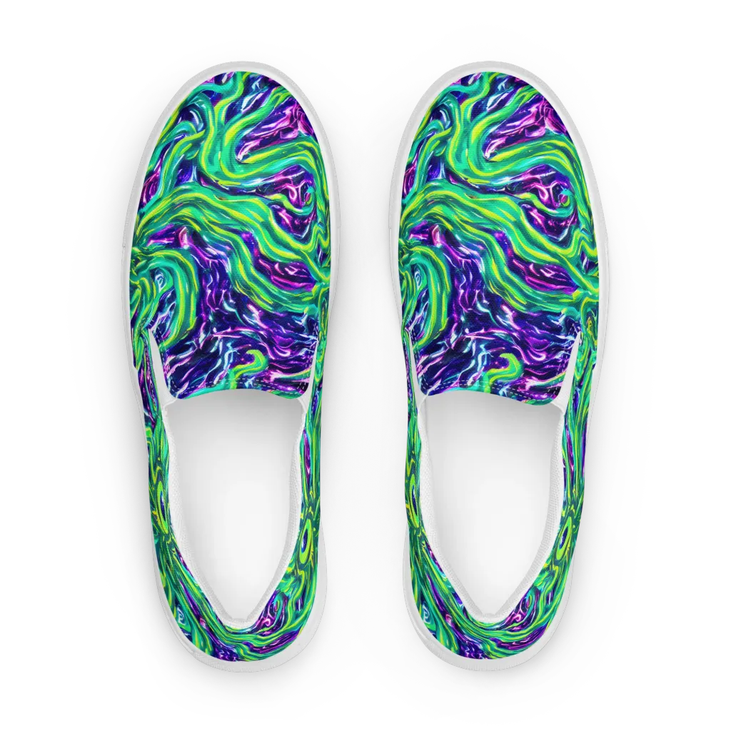 Cosmic Spill on Men's Slip-On Canvas Shoes — Front