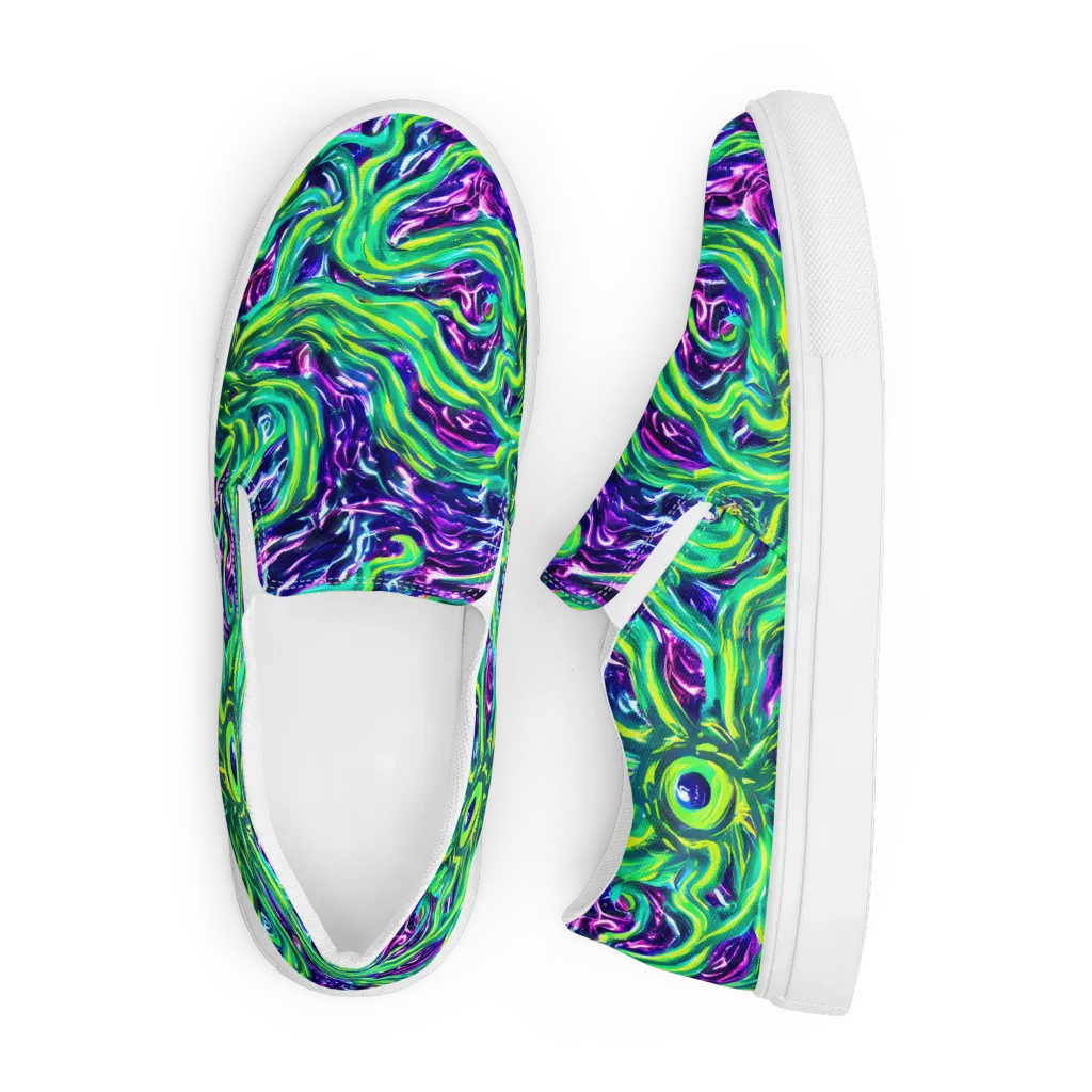 Cosmic Spill on Men's Slip-On Canvas Shoes — Front