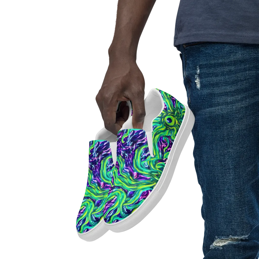 Cosmic Spill on Men's Slip-On Canvas Shoes — Left Front