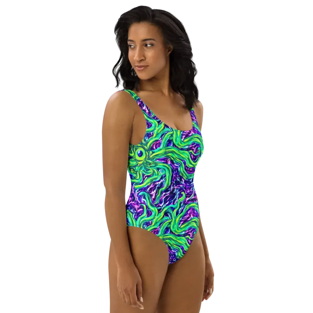 Cosmic Spill on One-Piece Swimsuit — Right