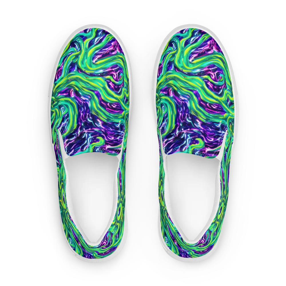 Cosmic Spill on Women's Slip-On Canvas Shoes — Front