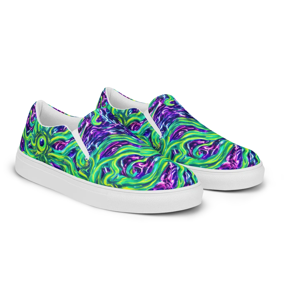 Cosmic Spill on Women's Slip-On Canvas Shoes — Right Front