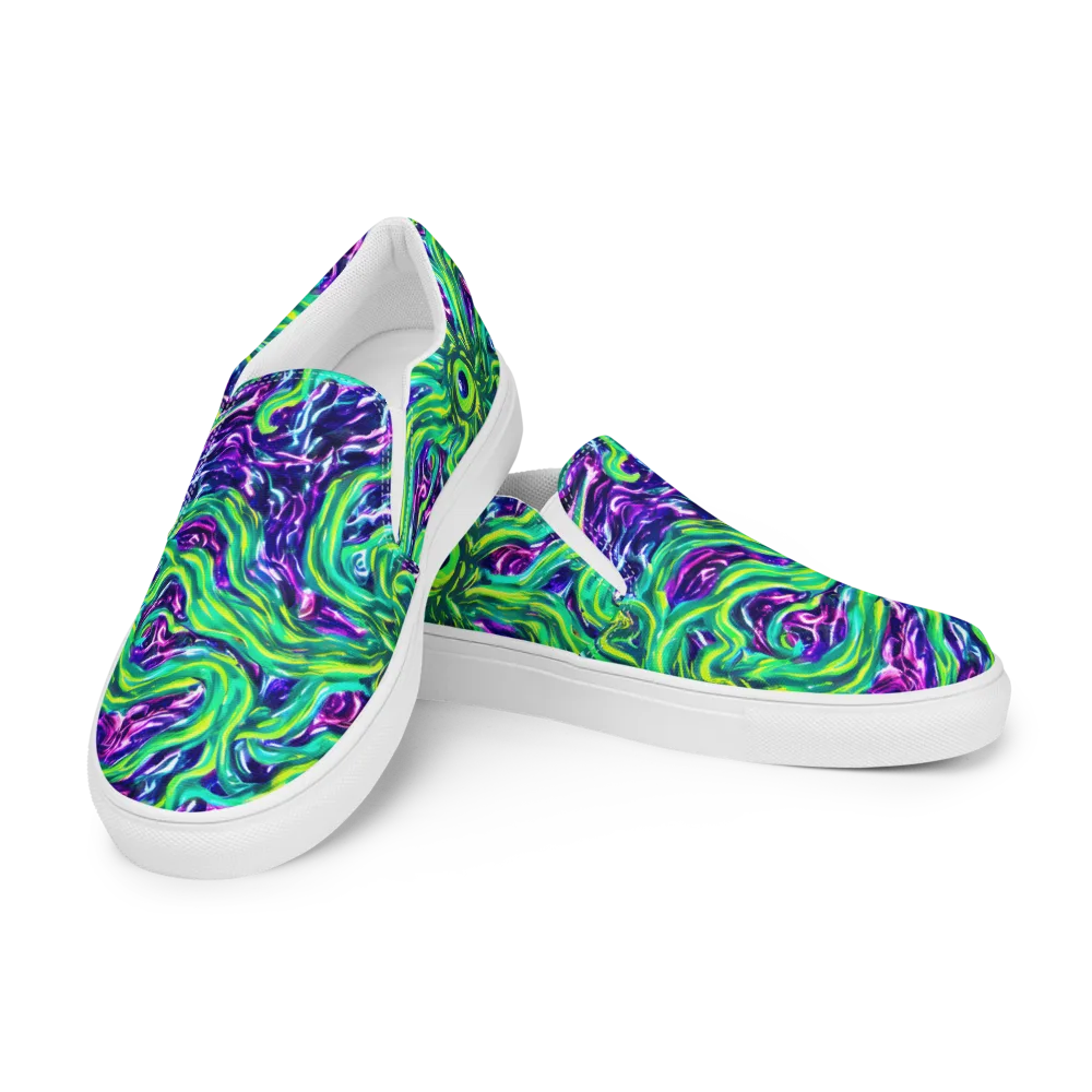 Cosmic Spill on Women's Slip-On Canvas Shoes — Left Front