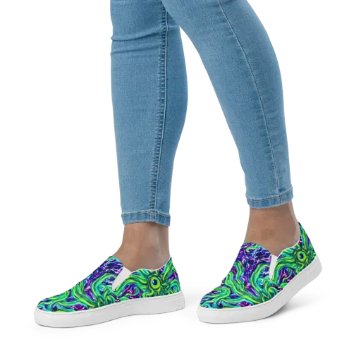 Cosmic Spill on a Women's Slip-On Canvas Shoes