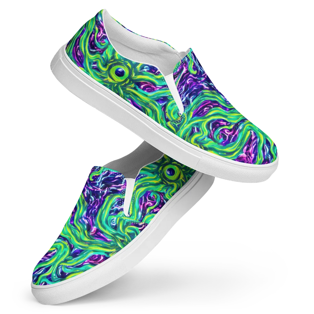 Cosmic Spill on Women's Slip-On Canvas Shoes — Front