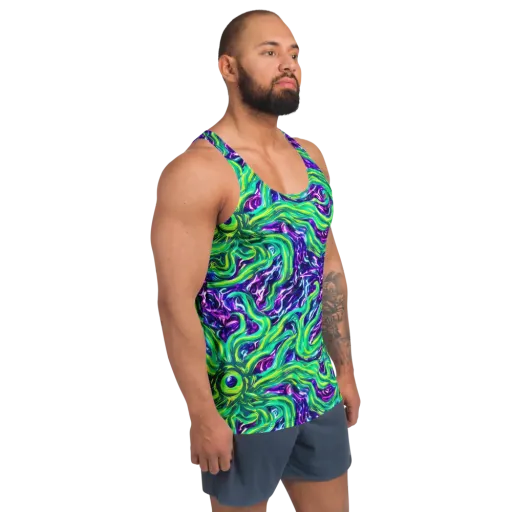 Cosmic Spill on a Men's Tank Top