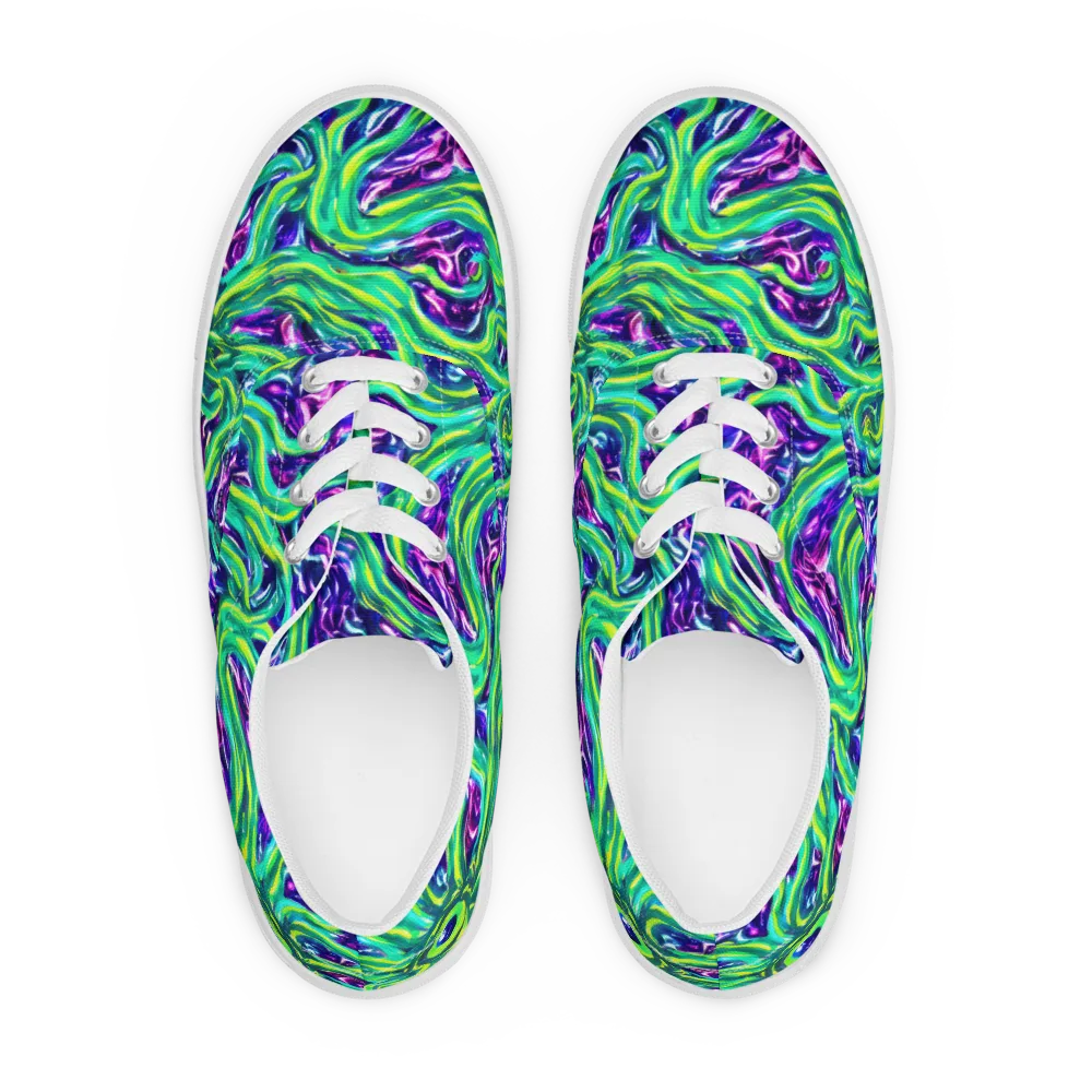 Cosmic Spill on Men's Lace-Up Canvas Shoes — Front