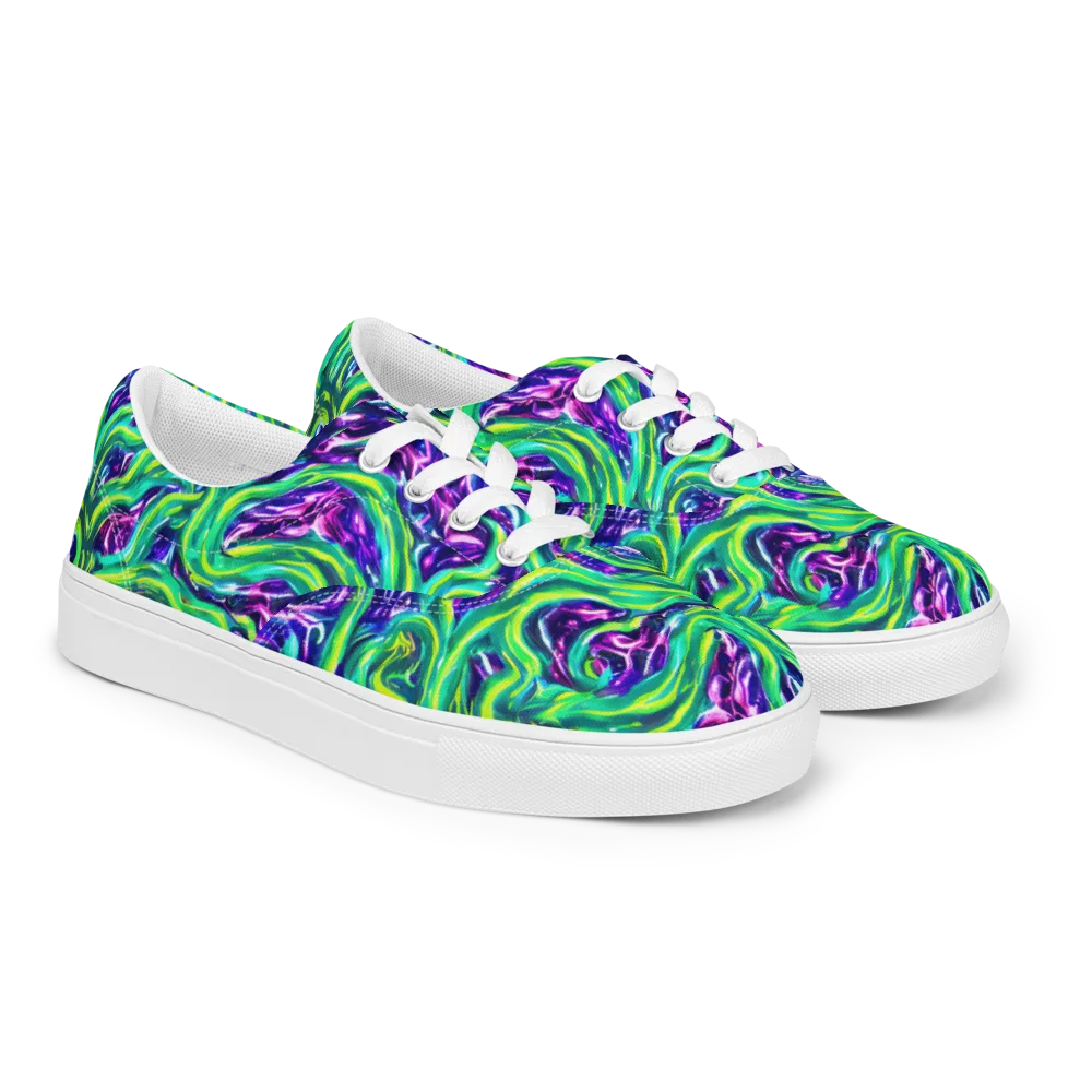 Cosmic Spill on Men's Lace-Up Canvas Shoes — Right Front