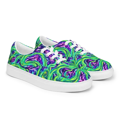 Cosmic Spill on a Men's Lace-Up Canvas Shoes