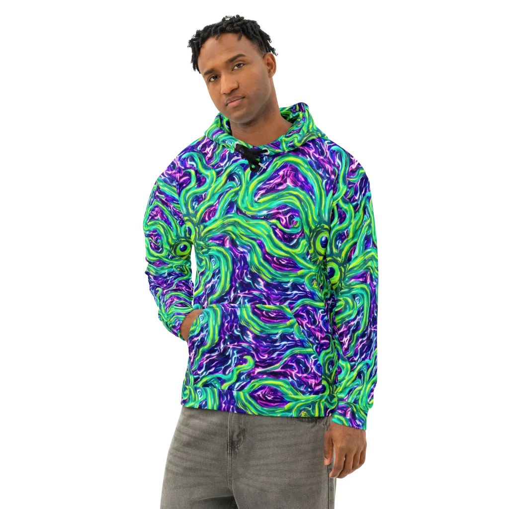 Cosmic Spill on Cotton Hoodie — Left Front
