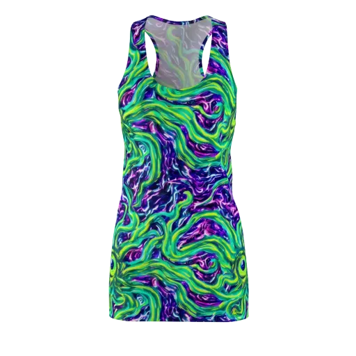 Cosmic Spill on a Racerback Dress