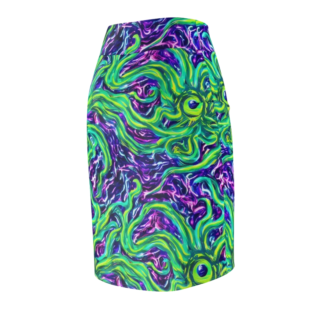 Cosmic Spill on Pencil Skirt — Back Side