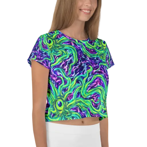 Cosmic Spill on a Crop Tee