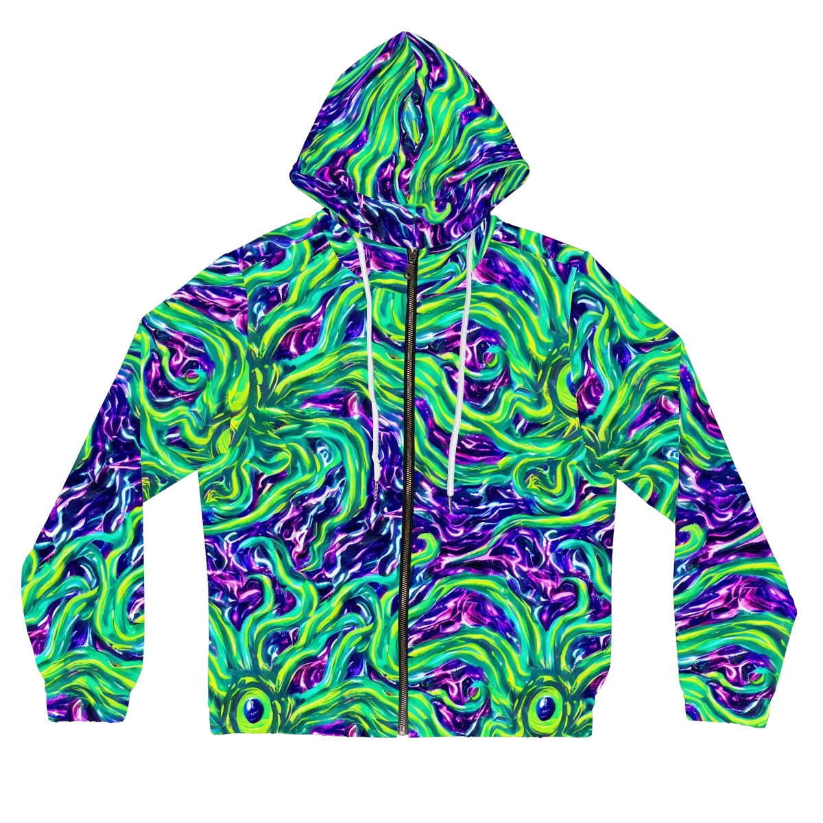Cosmic Spill on Women's Full-Zip Hoodie — Front