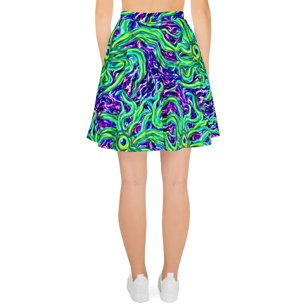 Cosmic Spill on Skater Skirt — Back