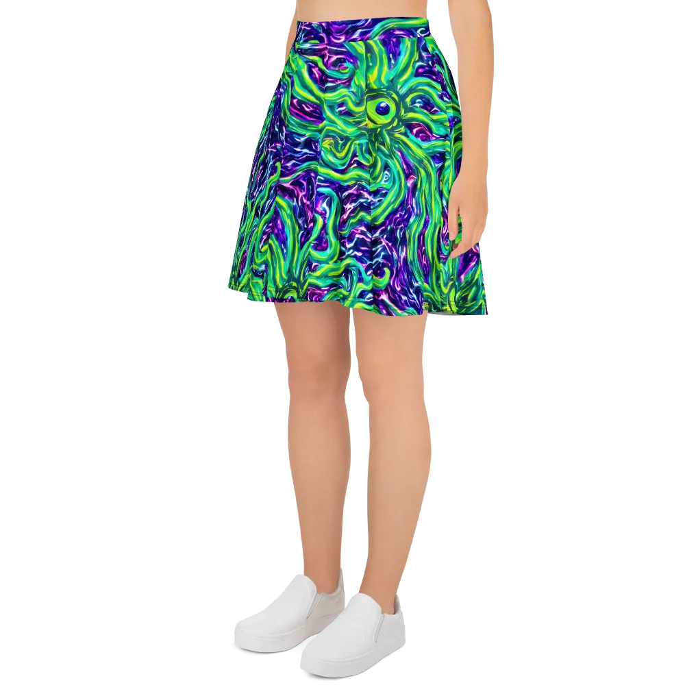 Cosmic Spill on Skater Skirt — Left