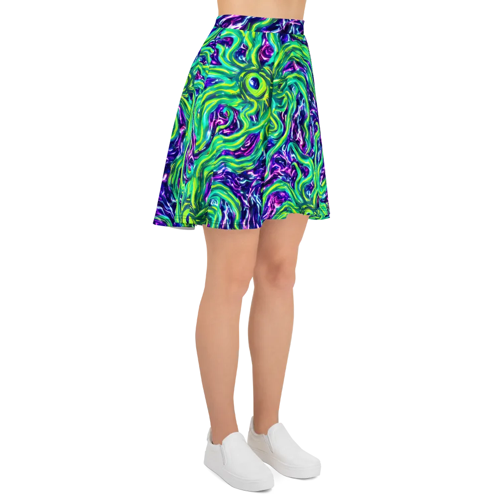 Cosmic Spill on Skater Skirt — Right