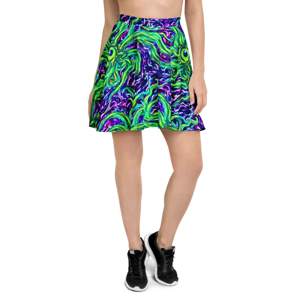 Cosmic Spill on Skater Skirt — Front