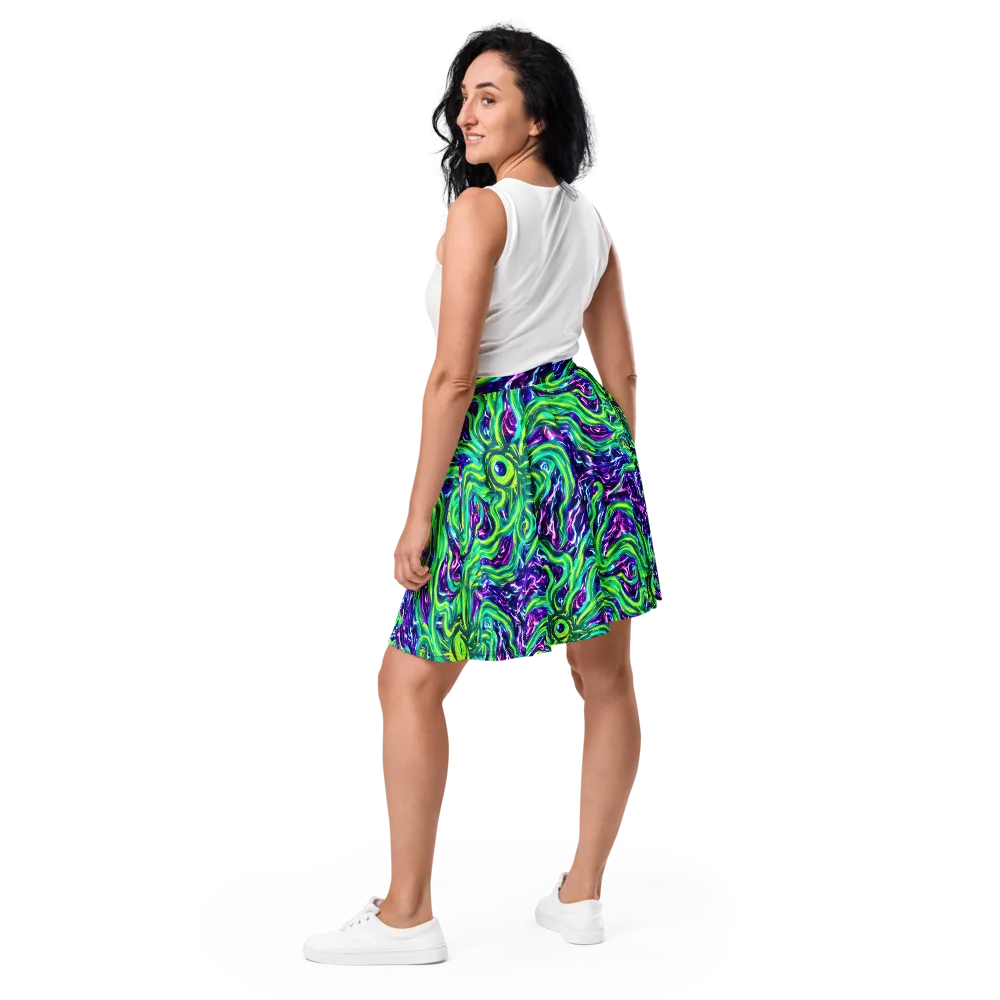 Cosmic Spill on Skater Skirt — Back