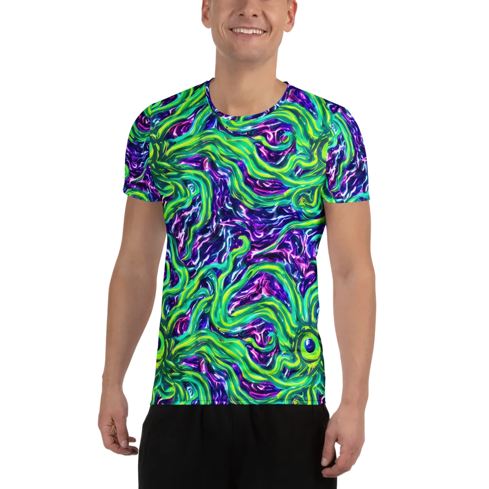 Cosmic Spill on Men's Athletic T-Shirt — Front