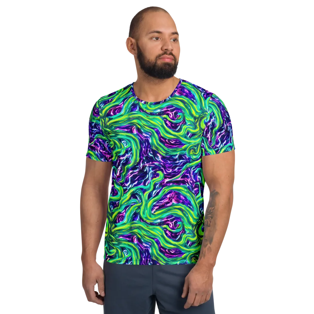 Cosmic Spill on Men's Athletic T-Shirt — Front