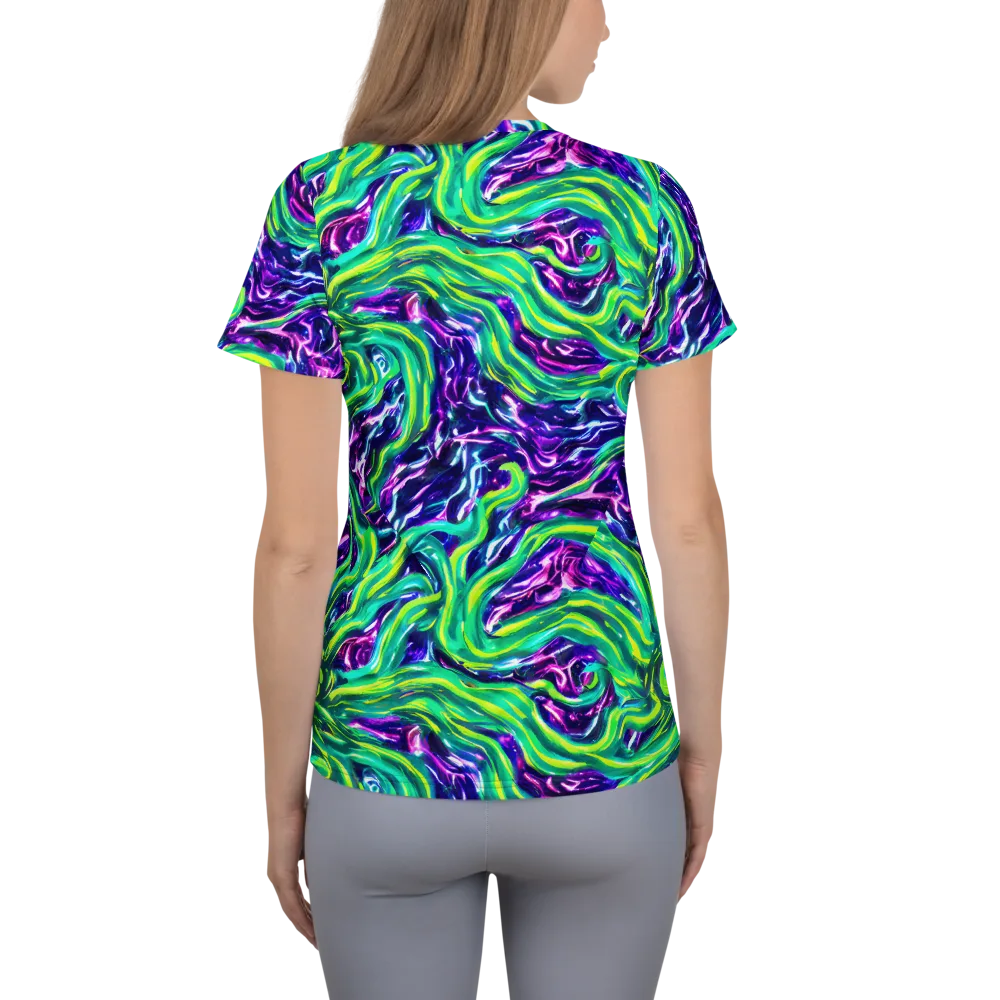Cosmic Spill on Women's Athletic T-Shirt — Back