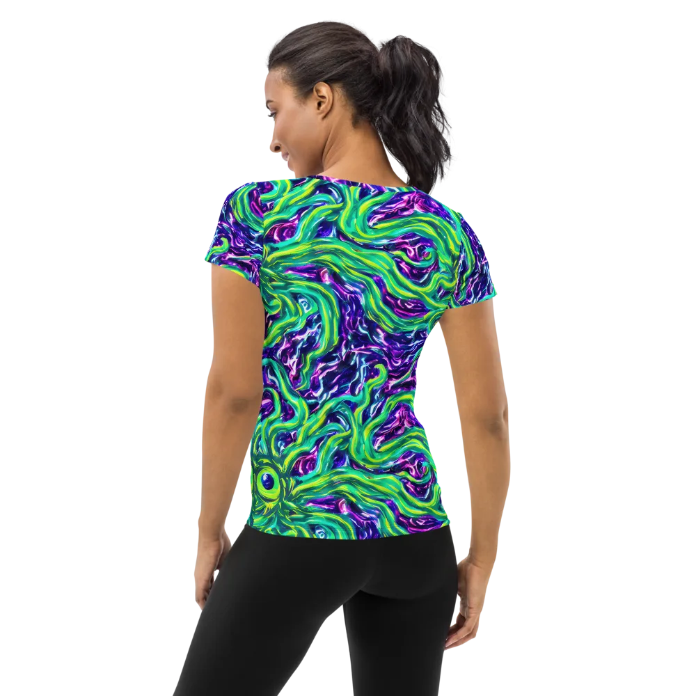 Cosmic Spill on Women's Athletic T-Shirt — Back