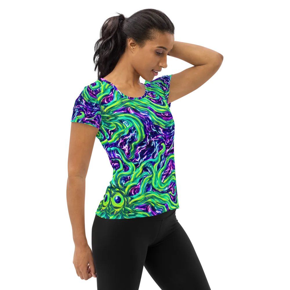 Cosmic Spill on Women's Athletic T-Shirt — Right