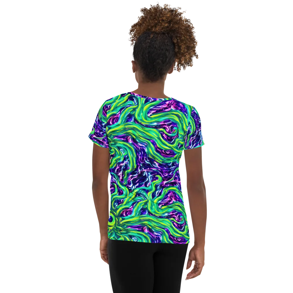 Cosmic Spill on Women's Athletic T-Shirt — Back