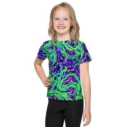 Cosmic Spill on a Kids Crew Neck T-Shirt