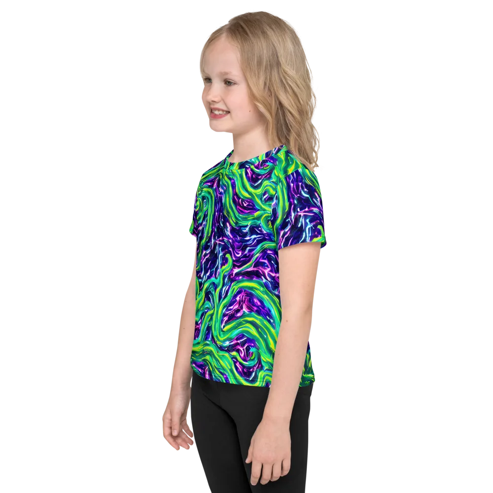 Cosmic Spill on Kids Crew Neck T-Shirt — Left