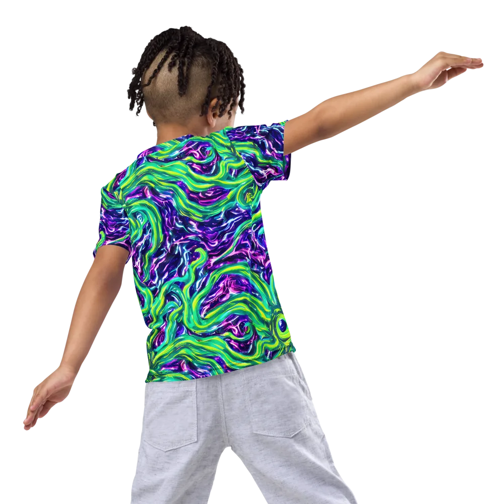 Cosmic Spill on Kids Crew Neck T-Shirt — Back