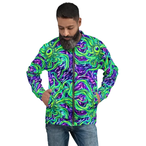 Cosmic Spill on a Bomber Jacket