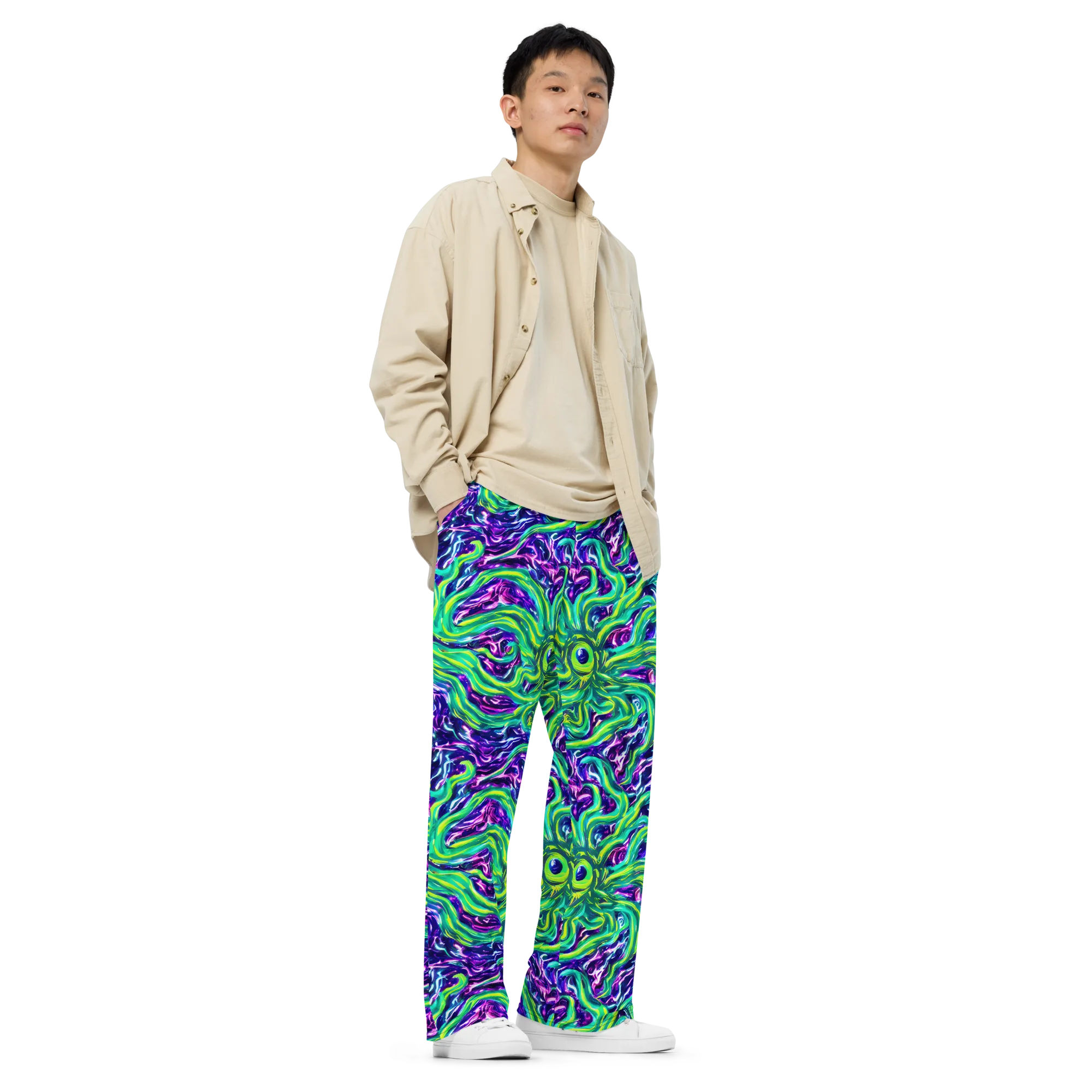 Cosmic Spill on Wide-Leg Pants — Right Front