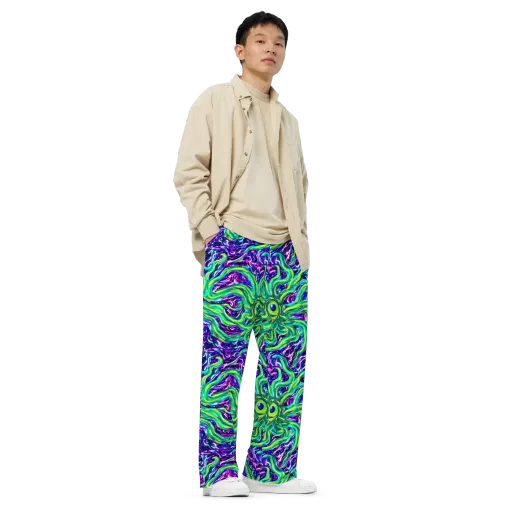 Cosmic Spill on a Wide-Leg Pants