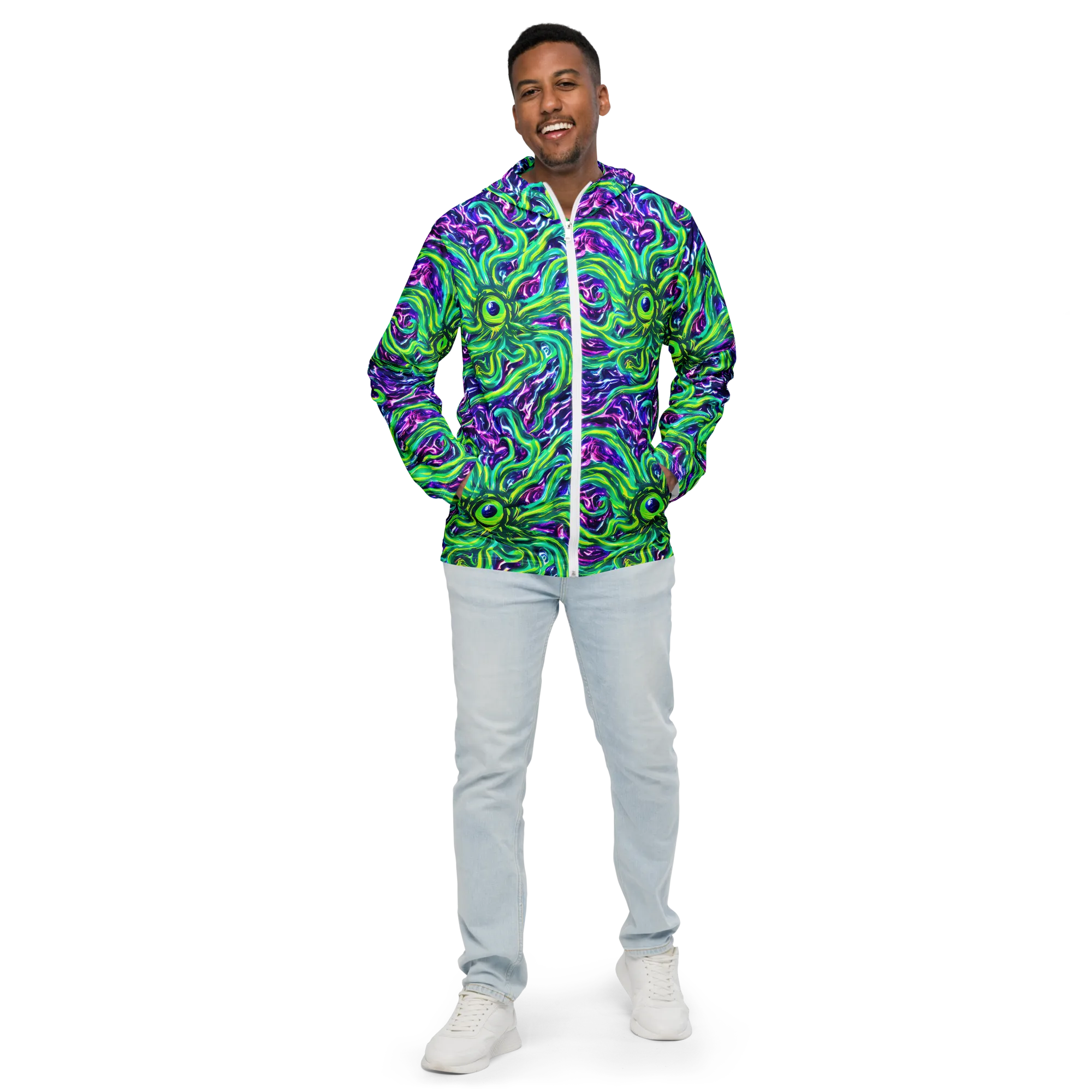 Cosmic Spill on Men's Windbreaker — Front