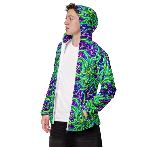 Cosmic Spill on a Men's Windbreaker