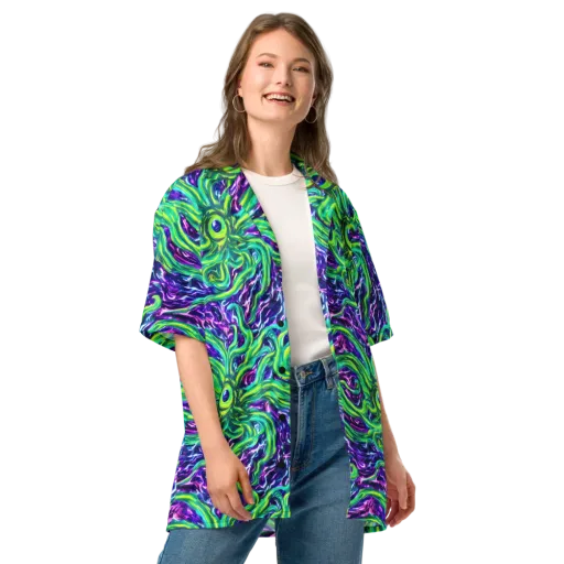 Cosmic Spill on a Button Shirt