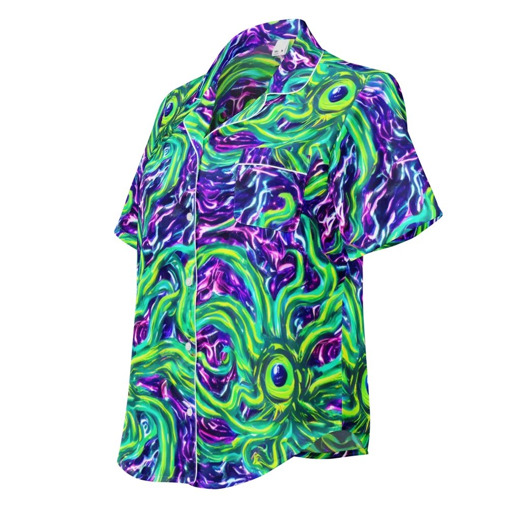 Cosmic Spill on Women's Short Sleeve Pajama Top — Left Front