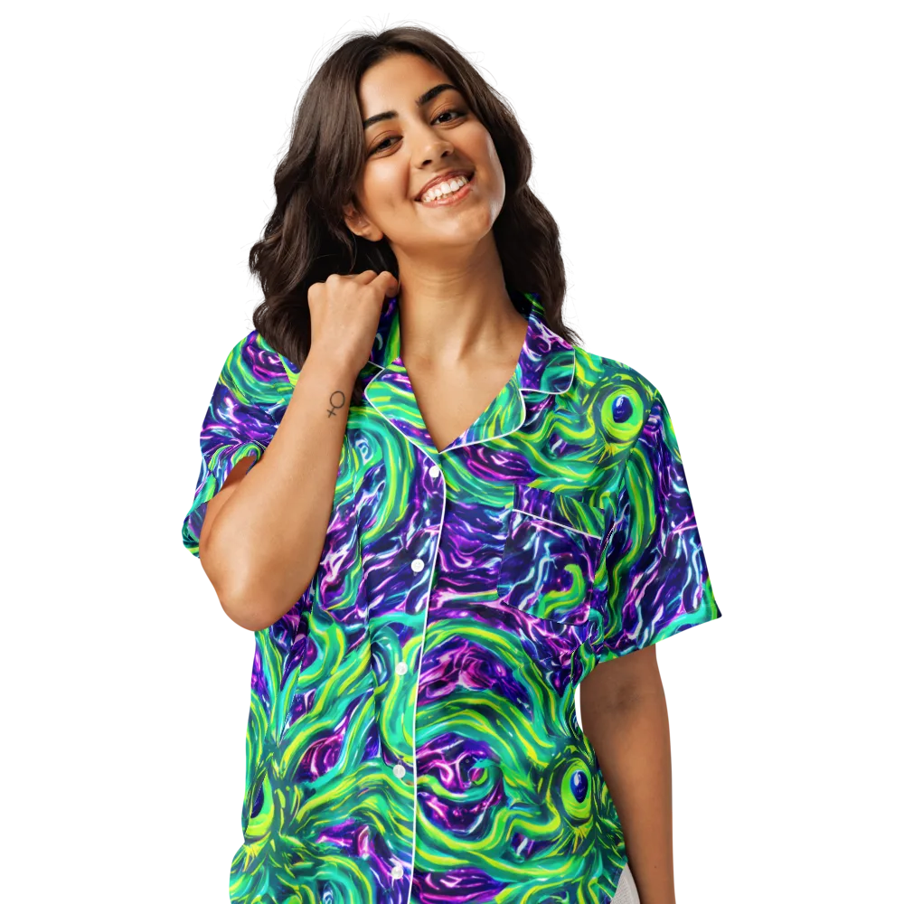 Cosmic Spill on Women's Short Sleeve Pajama Top — Front