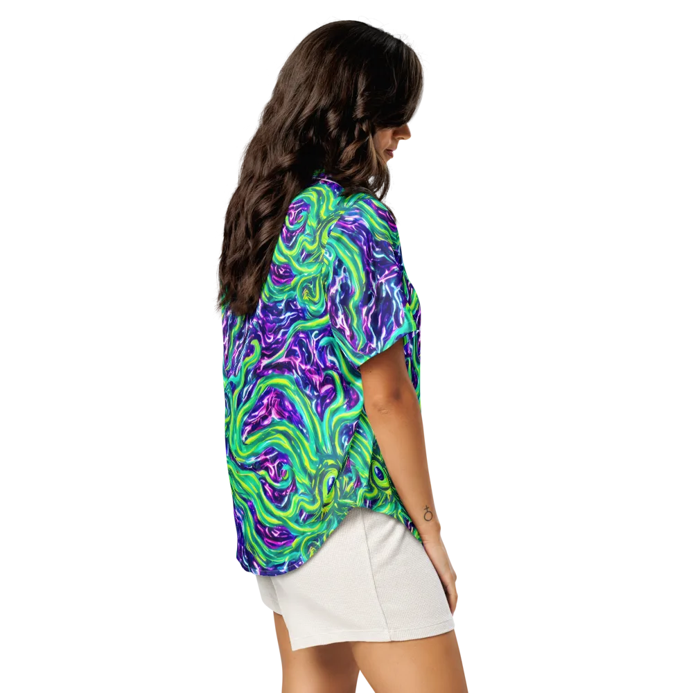 Cosmic Spill on Women's Short Sleeve Pajama Top — Right Back