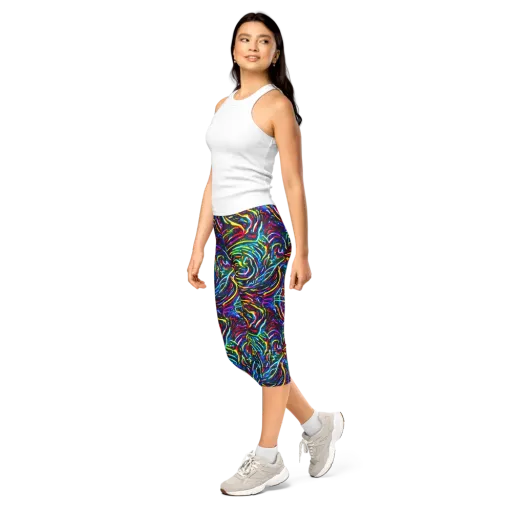 Prismatic Torrent on a Capri Leggings
