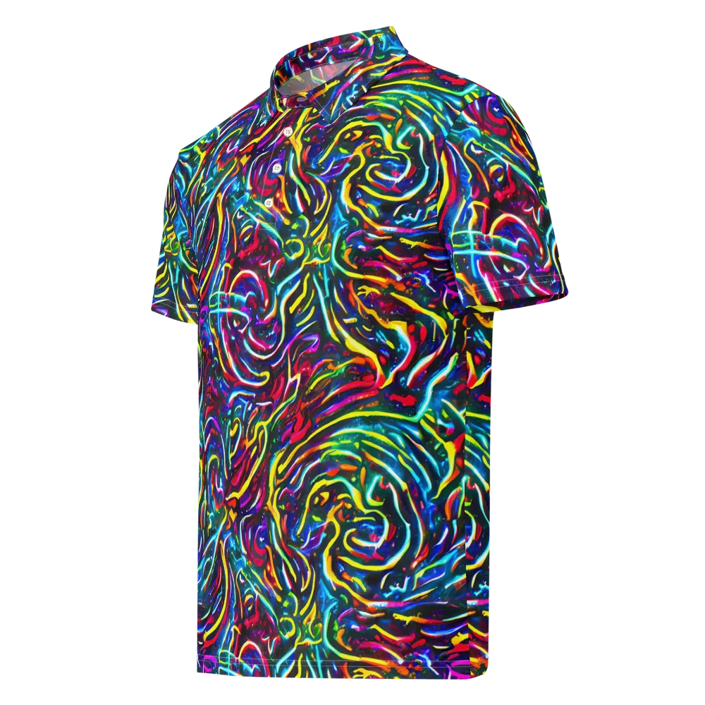 Prismatic Torrent on Men's Slim Fit Polo Shirt — Left Front