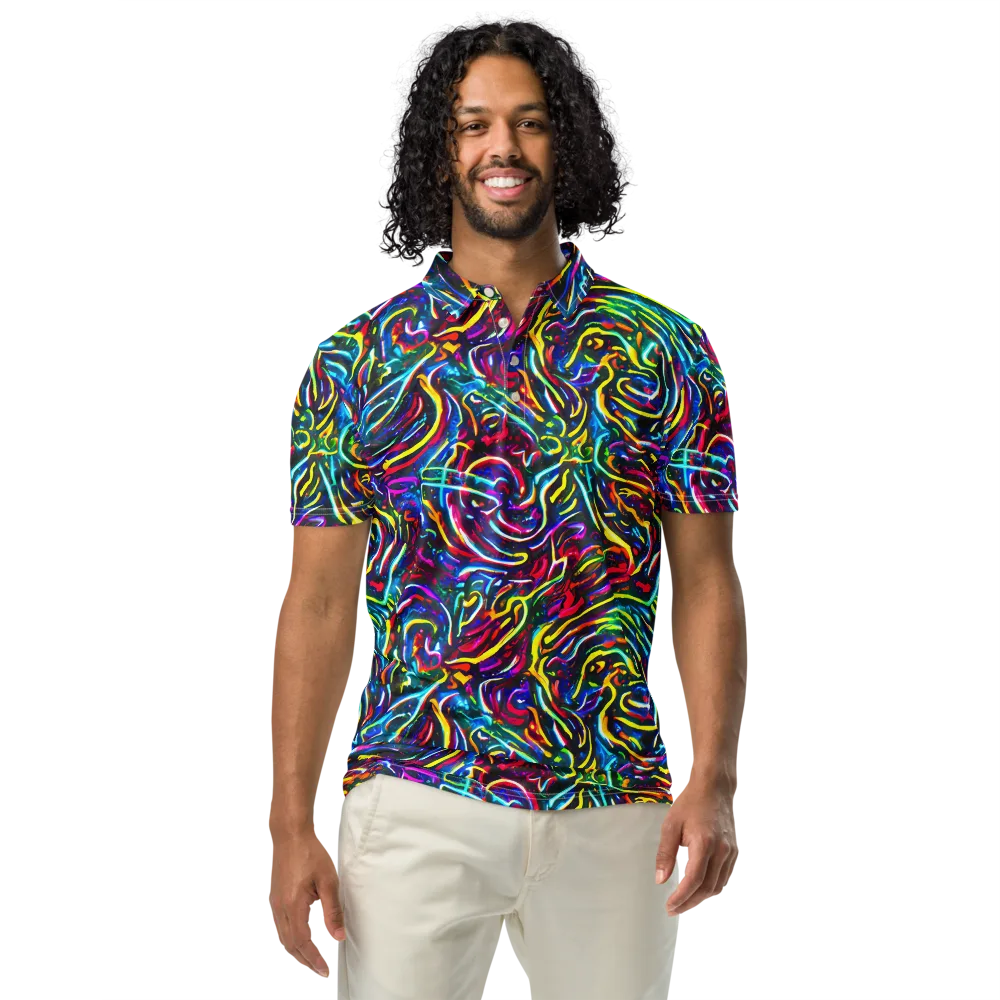 Prismatic Torrent on Men's Slim Fit Polo Shirt — Front